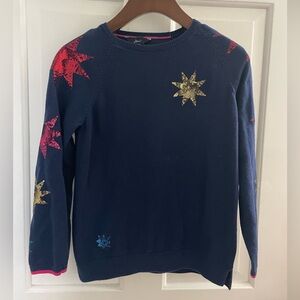 Joules | Navy & Goldtone Sequin Star Miranda Sweater - Girls Size 9 years